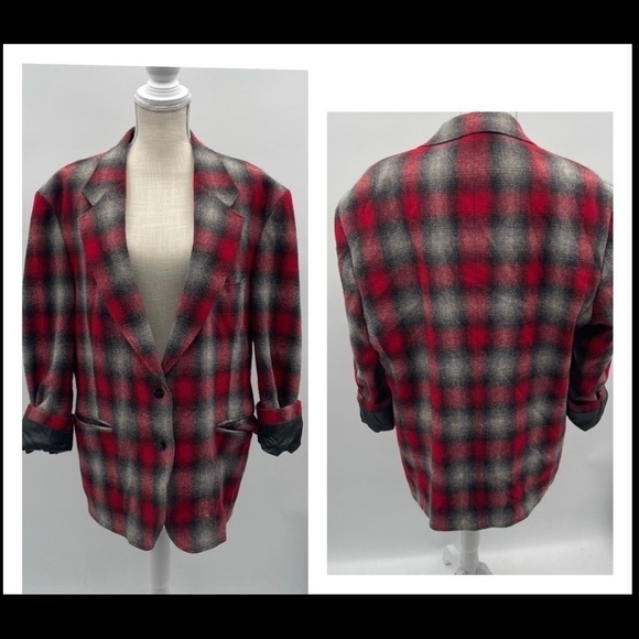 Woolrich Jackets & Blazers - Y2K VINTAGE L WOOLRICH wool plaid Scandi Girl oversized masculine blazer USA